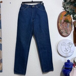 Vintage Lee Riders High Rise Mom Jeans Dark Wash Denim Women's 10 Petite 25x29.5
